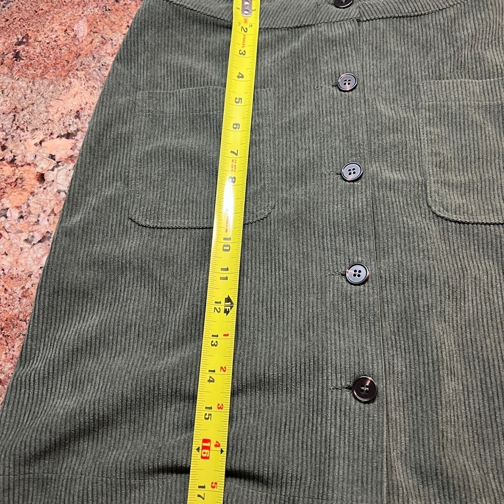 Green Corduroy Button-Front Girls Skirt size S - Picture 3 of 5